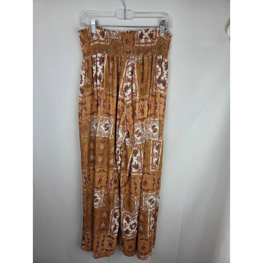 Three Bird Nest Wide Leg Pants XL Printed Smocked Waist Boho Paisley Palazzo NWT - Picture 5 of 14